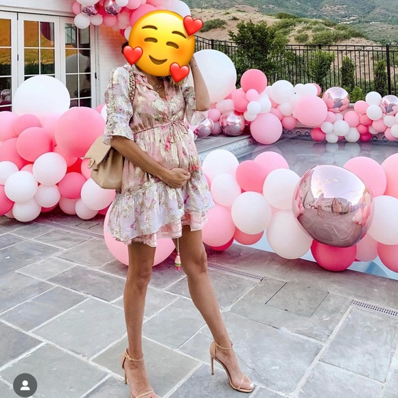 Hemant and Nandita Blush Shimmer Georgette Dress - Picture 4 of 4